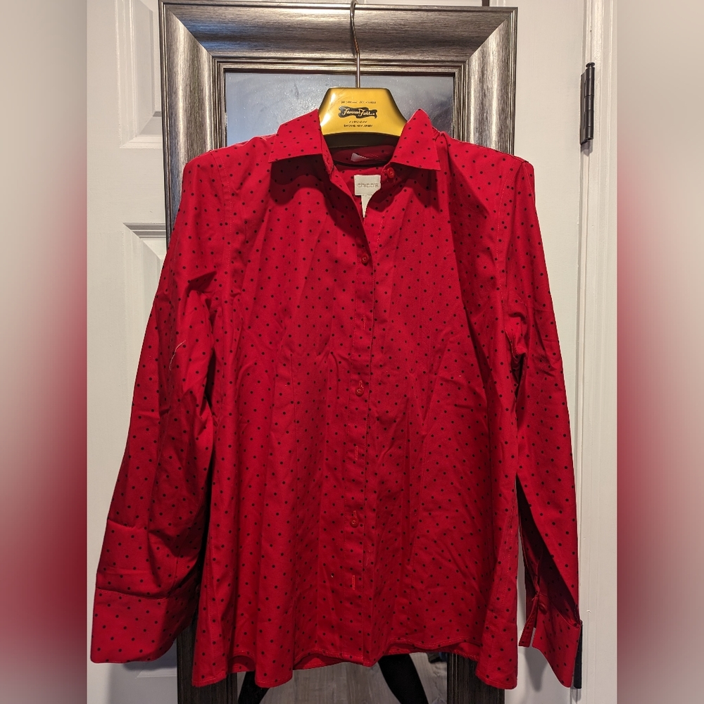 Chicos red button down shirt